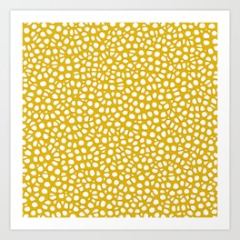 Golden Yellow Abstract Daisy Geometric Art Print