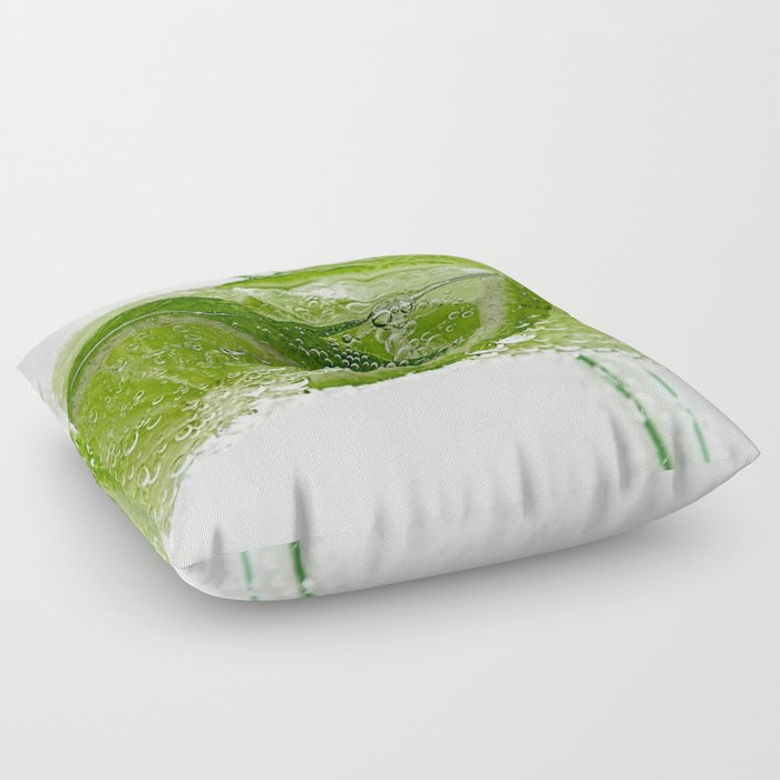 Green Limes In Soda Floor Pillow