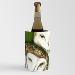 Barn Owls / White Owl Grey Bird Feather Wing Nature Green Animal Love Nest Couple Marriage Family Wine Chiller