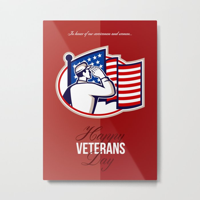 Veterans Day Modern American Soldier Card Metal Print