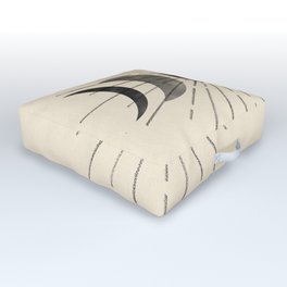 Boho sun and moon Outdoor Floor Cushion | Graphicdesign, Minimal, Boho, Modern, Sun, Celestial, Phases, Black, Minimalist, Lunar 