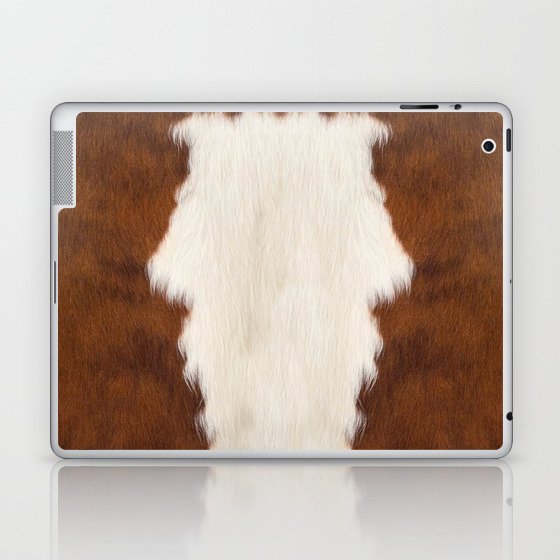Faux Cowhide With White Spot Laptop & iPad Skin