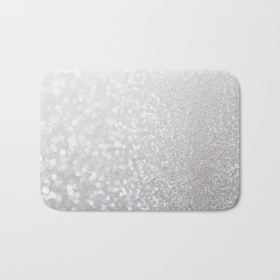 Silver ice - glitter effect- Luxury design Bath Mat