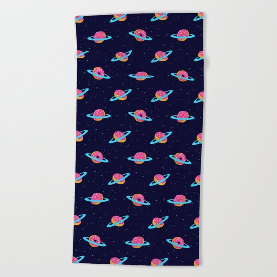 Sugar rings of Saturn Beach Towel