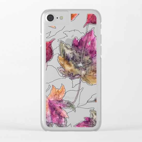 Maple Pattern Clear iPhone Case