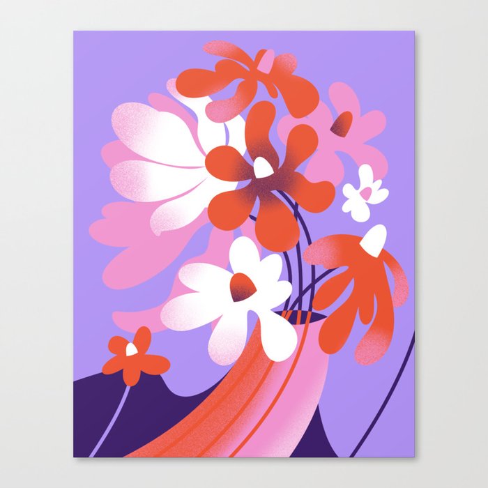 Trippy Flower Vase Canvas Print