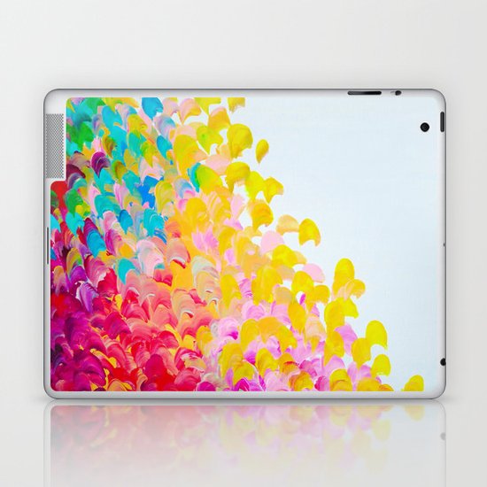 CREATION IN COLOR - Vibrant Bright Bold Colorful Abstract Painting Cheerful Fun Ocean Autumn Waves Laptop & iPad Skin
