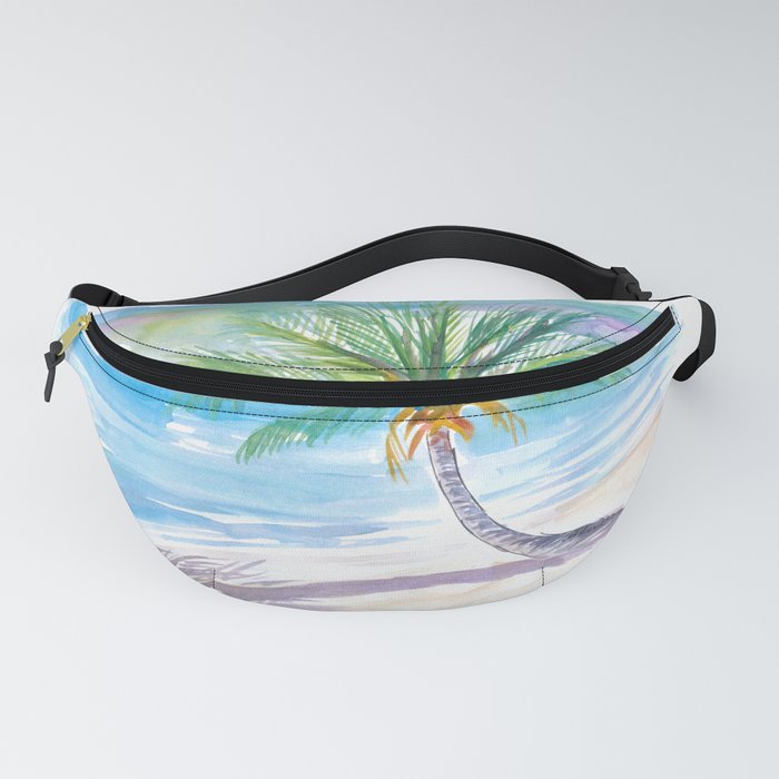 Big Palm For Dreaming Away On A White Caribbean Beach Fanny Pack