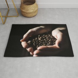 Hands Full of Coffee Beans Rug