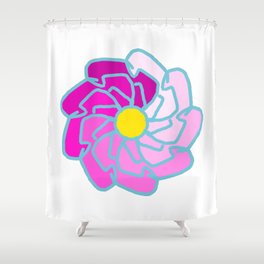 Pink Flower Swirl Shower Curtain