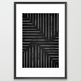Black White Lines Minimalist Framed Art Print