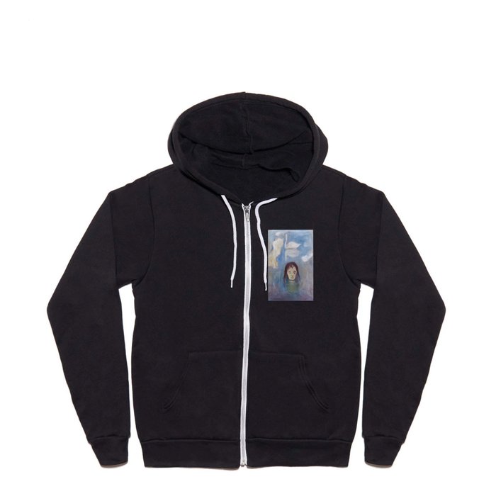 Edvard Munch - Vision (1892) Full Zip Hoodie