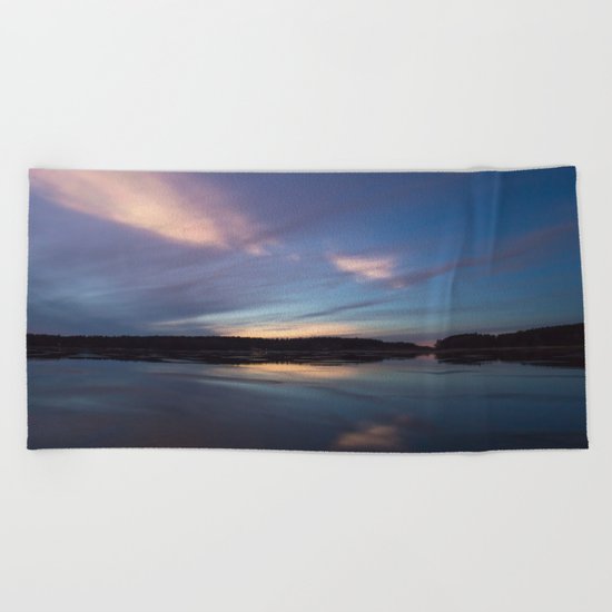 Just before the night arrives Beach Towel