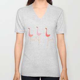 MARCH OF THE FLAMINGOS V Neck T Shirt