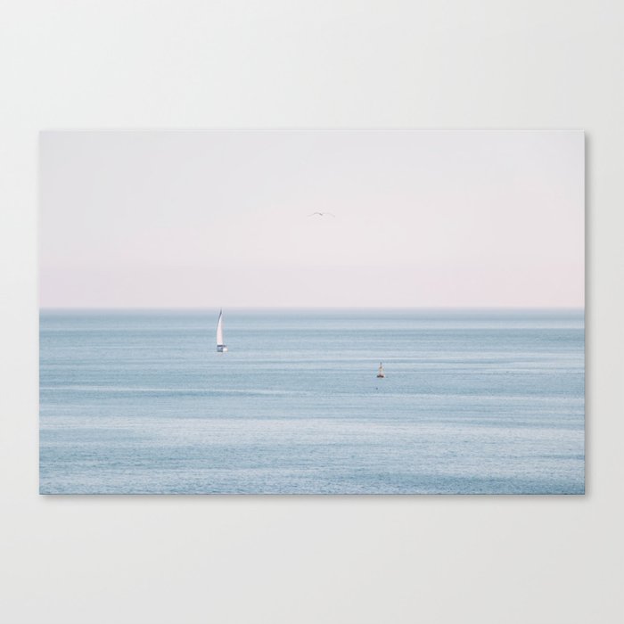 Ocean - Sail boat in calm sea - travel photography Canvas Print