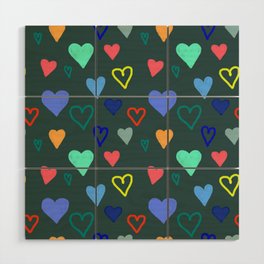 Hearts print Wood Wall Art