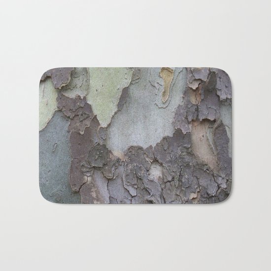 sycamore bark with a green tinge Bath Mat