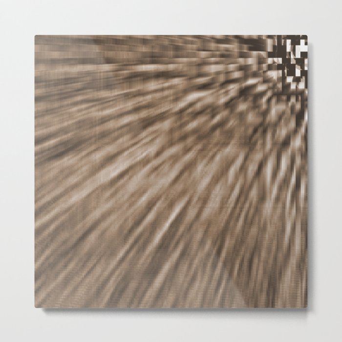 Taupe Pixel Wind Metal Print