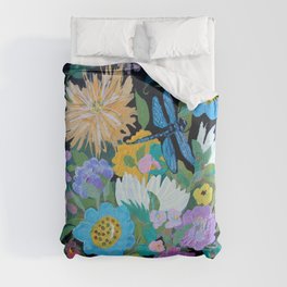 Dragonfly Floral Duvet Cover