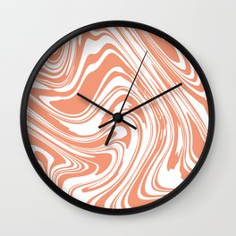Abstract Pink Fluid Wall Clock