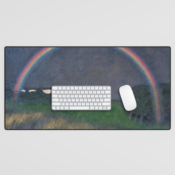 Rainbow at Twilight, Wheat Fields, Auvers-sur-Oise, Frances by Franx von Struck Desk Mat