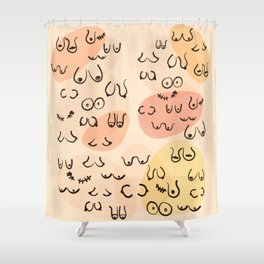 Mid Century Boobies Pattern Shower Curtain
