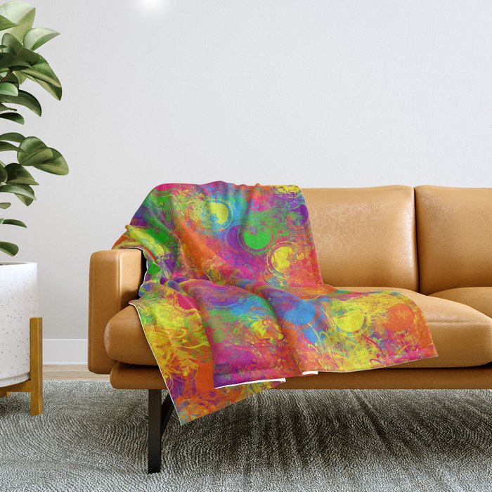 Paint Can Florals Throw Blanket