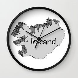 Iceland 3D Map Wall Clock