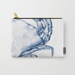 Coastal Crab in Watercolor, Navy Blue (Right Half in Set) Carry-All Pouch