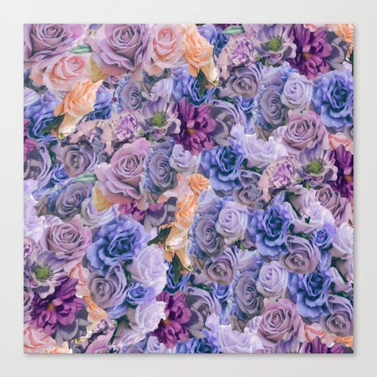 purple flowers pattern Canvas Print