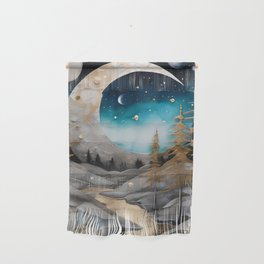 Artemis Woods - Silver and Gold Forest Landscape Art Wall Hanging