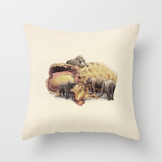 Elephant's Paradise Throw Pillow