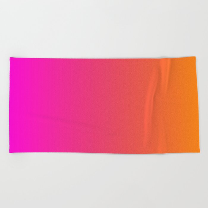 Trendy Pink and Orange Gradient Beach Towel