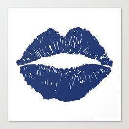Navy Lips Canvas Print