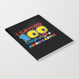 Days Of School 100th Day 100 Survived Kindergarten Notebook