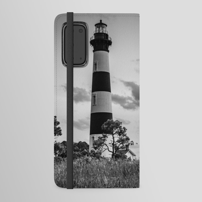 Bodie Island Lighthouse Outer Banks Nags Head Black White Print Android Wallet Case