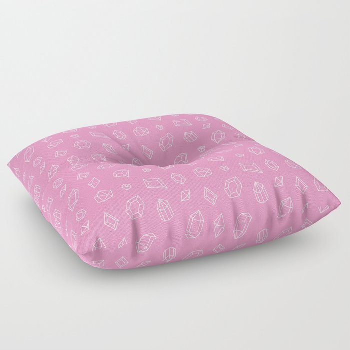 Pink and White Gems Pattern Floor Pillow