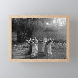 Circle Of Witches, Natchez Trace Vintage Women Dancing black and white photograph - photography - photographs Framed Mini Art Print