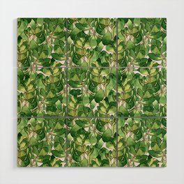 Botanical Nature Green Pattern Wood Wall Art