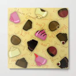 Sweet Valentine - Valentine's Day Candy Pattern Metal Print