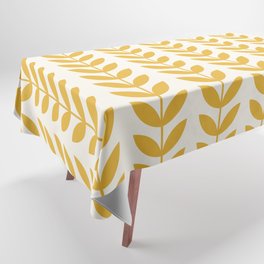 Scandinavian Mid Century Pattern Yellow Tablecloth