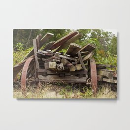 Reclaimed Woodpile Metal Print