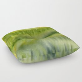 Abstract Green Gold Watercolor Pattern Texture Floor Pillow