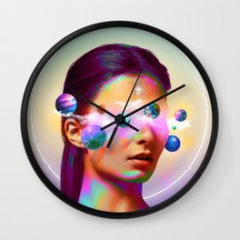 CENTERED Wall Clock | Watercolor, Pop Art, Ink, Curated, Vector, Concept, Hatching, Abstract, Digital, Illustration 