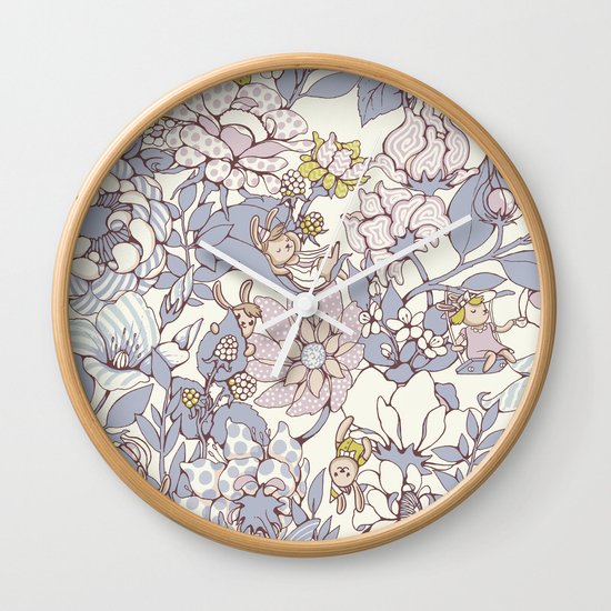 Garden party - jasmine tea version Wall Clock