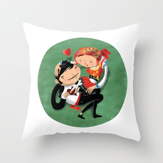 Manel & Maria (Etnography Portuguese People) Throw Pillow