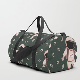 Cute Green Spaceman Astronaut Print Pattern Duffle Bag