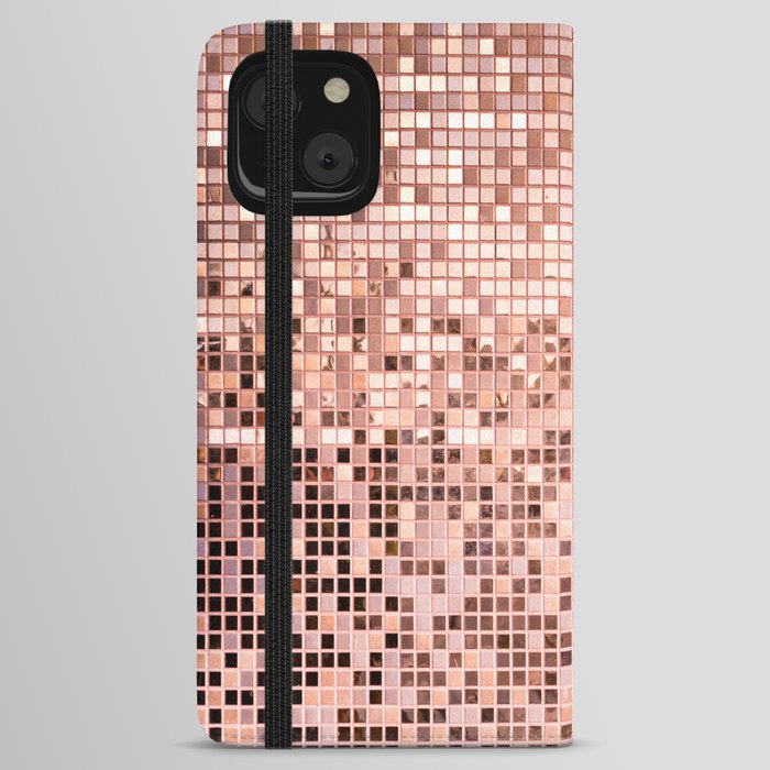 Rose gold mosaic iPhone Wallet Case