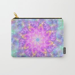 Glowing Lights Colorful Spiral Bright Mandala Abstract Art Carry-All Pouch