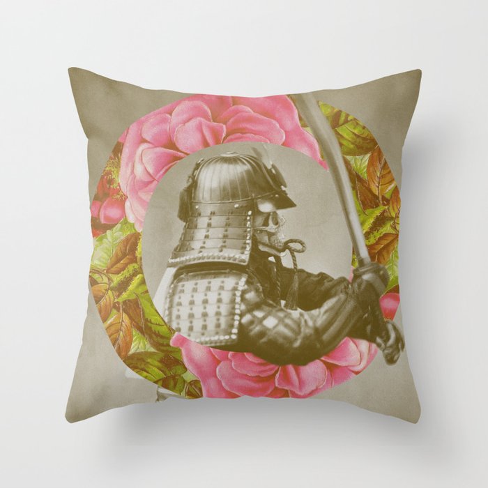 Botanical Samurai Throw Pillow